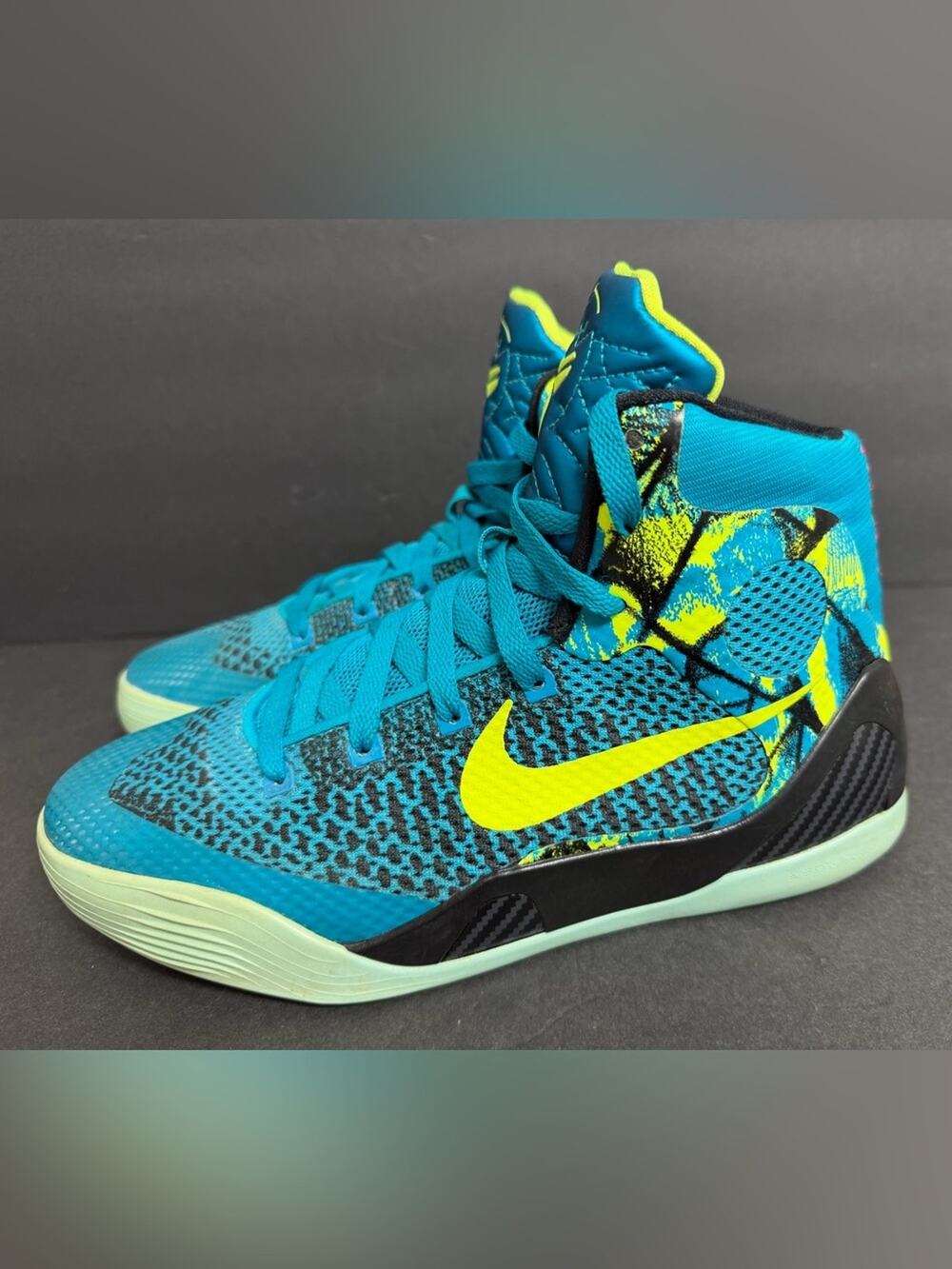 Nike Kobe IX Elite Perspective Size 6.5 Y Turquoise Basketball Shoes 636602-400